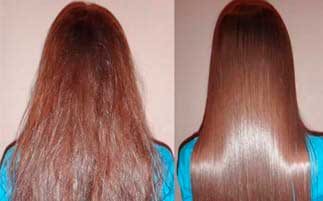 Результат применения средства восстановления волос BeeHair у женщины